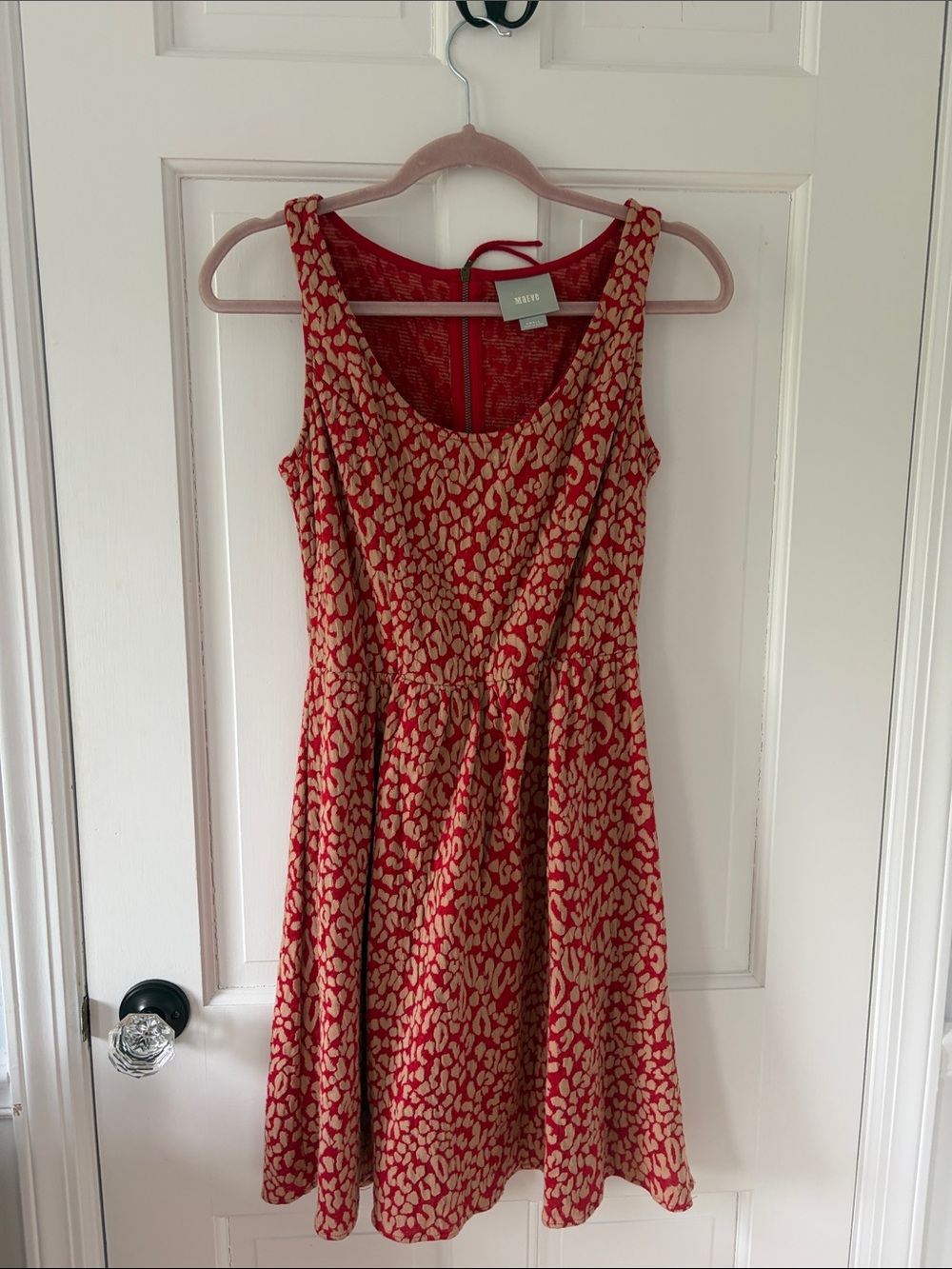 Maeve Red and Beige Printed Sleeveless Mini Dress